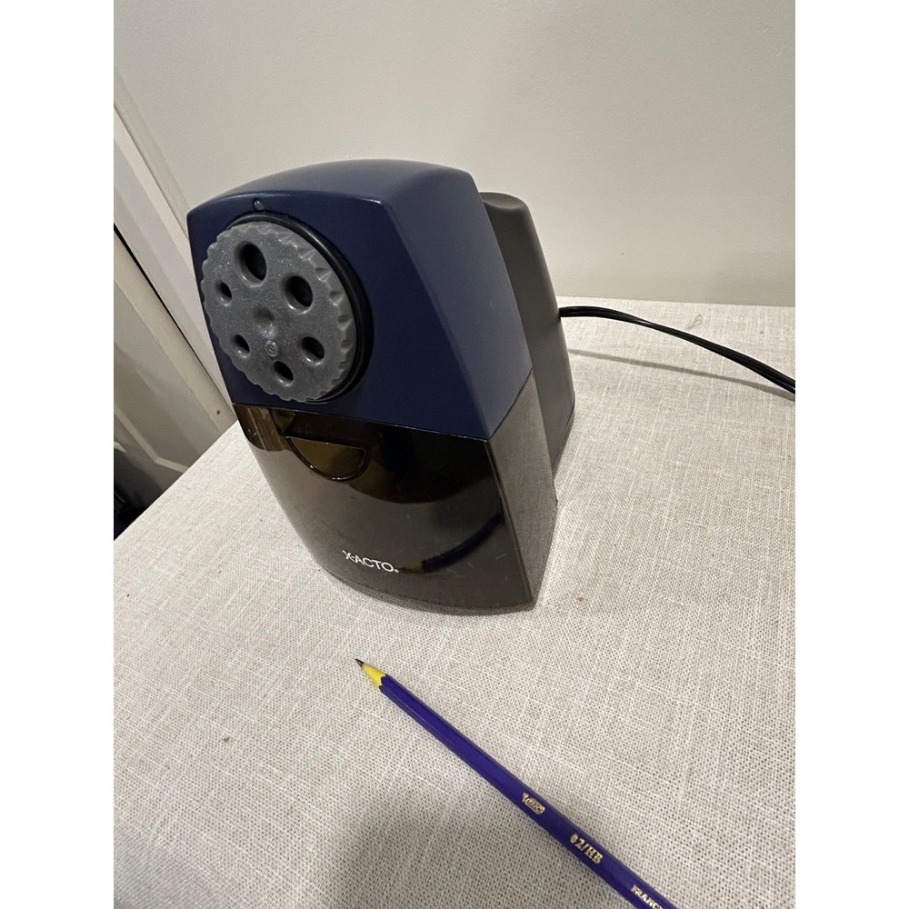 X-ACTO Teacher Pro Electric Pencil Sharpener (Model 1675) in blue and black,